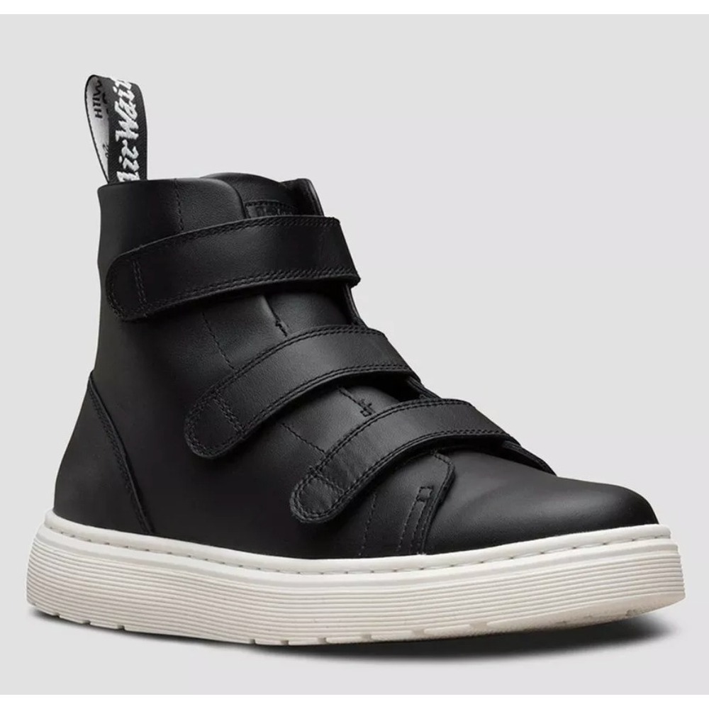 Dr. Martens Talib Strap Boots Womens 6 Black Leather Triple Strap AW004